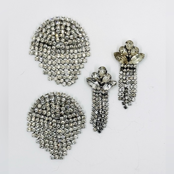 bluette Accessories - Bluette France Vintage Rhinestone Shoe Clips/Charms 2 Sets Excellent Cond Rare